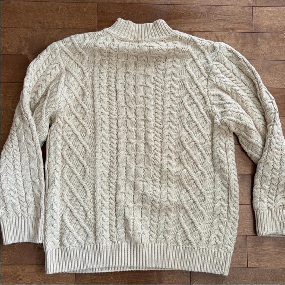 Hooke Women’s Fisherman Cableknit Crewneck Sweater Medium - Picture 8 of 9